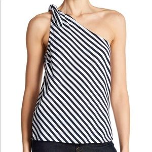 Splendid Boardwalk Stripe One Shoulder Tie Tank